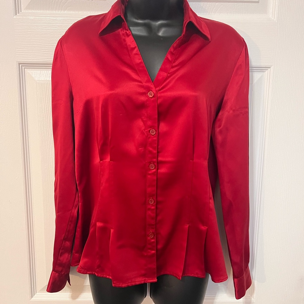 East 5th Red Satin Button Down Shirt